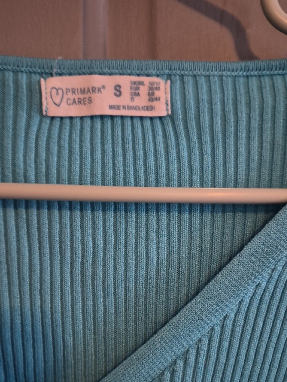 Primark Turquoise Ribbed V‑Neck Button Front Cardigan - Picture 2 of 7